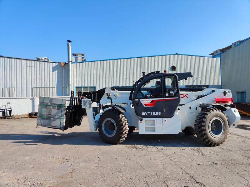 Maverick MVT1258 telehandler handling blocks in industrial site